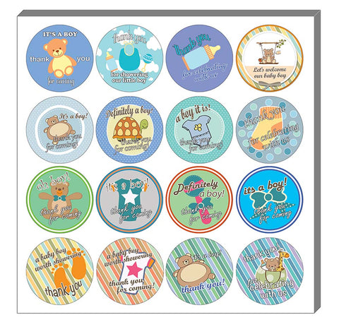 Creanoso Baby Shower Stickers for Boys (10-Sheet) Ã¢â‚¬â€œ Assorted Thank You Stickers for Baby Showers