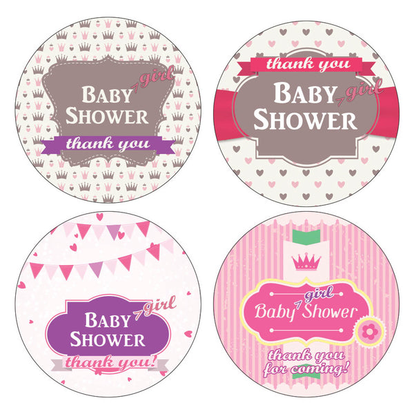 Creanoso Baby Shower Stickers Thank You Cards for Girls (10-Sheet) Ã¢â‚¬â€œ Gifts for Family and Friends