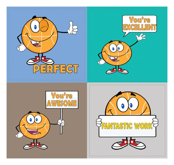 Creanoso Motivational Basketball Sport Series Stickers - Stickies for Boys, Girls, Kids