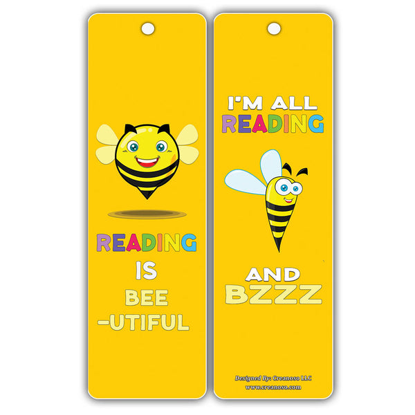 Creanoso Book Reading Bee Bookmarks for Kids (60-Pack) ÃƒÆ’Ã‚Â¢ÃƒÂ¢Ã¢â‚¬Å¡Ã‚Â¬ÃƒÂ¢Ã¢â€šÂ¬Ã…â€œ Fun and Inspiring Words for Book Reading Sessions ÃƒÆ’Ã‚Â¢ÃƒÂ¢Ã¢â‚¬Å¡Ã‚Â¬ÃƒÂ¢Ã¢â€šÂ¬Ã…â€œ Premium Gift Stocking Stuffers for Boys, Girls, Young Readers