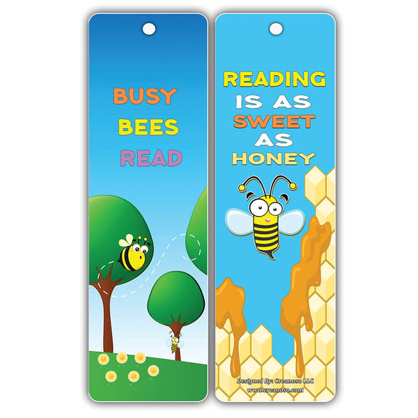 Creanoso Book Reading Bee Bookmarks for Kids (60-Pack) ÃƒÆ’Ã‚Â¢ÃƒÂ¢Ã¢â‚¬Å¡Ã‚Â¬ÃƒÂ¢Ã¢â€šÂ¬Ã…â€œ Fun and Inspiring Words for Book Reading Sessions ÃƒÆ’Ã‚Â¢ÃƒÂ¢Ã¢â‚¬Å¡Ã‚Â¬ÃƒÂ¢Ã¢â€šÂ¬Ã…â€œ Premium Gift Stocking Stuffers for Boys, Girls, Young Readers