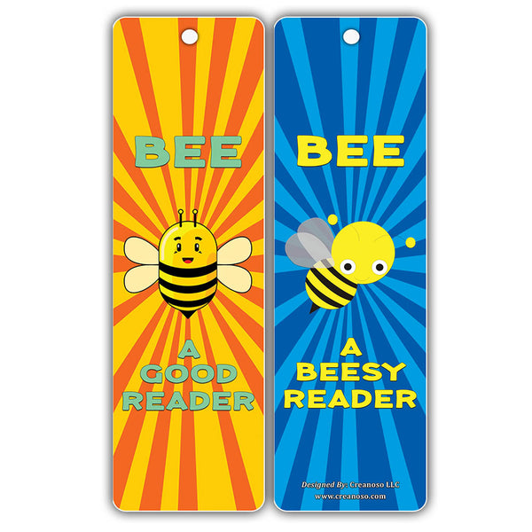 Creanoso Fun Book Learning Bee Bookmarks ÃƒÂ¢Ã¢â€šÂ¬Ã¢â‚¬Å“ Inspirational Book Reading Words for Kids