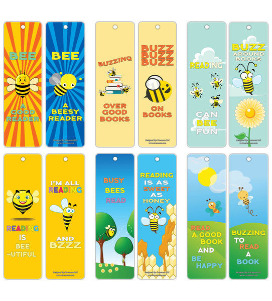 Creanoso Fun Book Learning Bee Bookmarks ÃƒÂ¢Ã¢â€šÂ¬Ã¢â‚¬Å“ Inspirational Book Reading Words for Kids