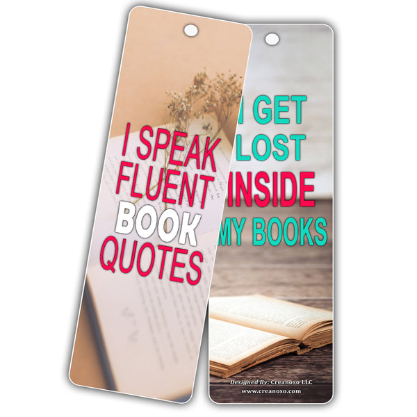 Creanoso Reading Sayings Booknerd Bookmarks (12-Pack) - Encouragement Gifts for Men, Women, Teens
