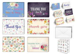 Creanoso Bridal Shower Thank You Cards Ã¢â‚¬â€œ Six Flip Cards Design Assorted Set Ã¢â‚¬â€œ Token Gift Cards