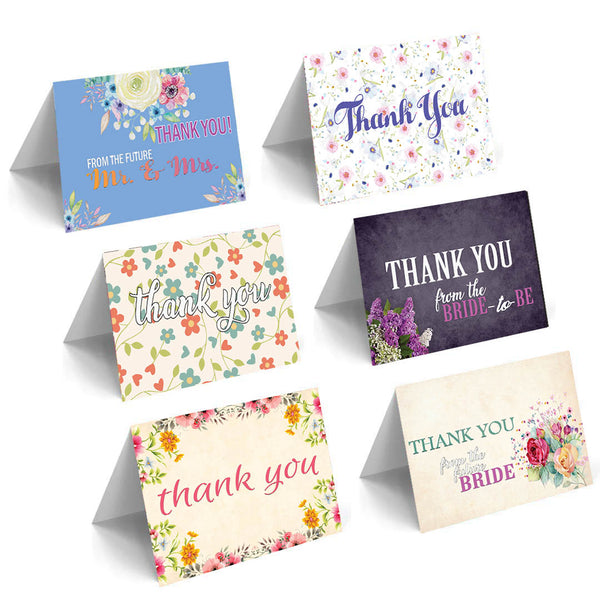 Creanoso Bridal Shower Thank You Cards Ã¢â‚¬â€œ Six Flip Cards Design Assorted Set Ã¢â‚¬â€œ Token Gift Cards