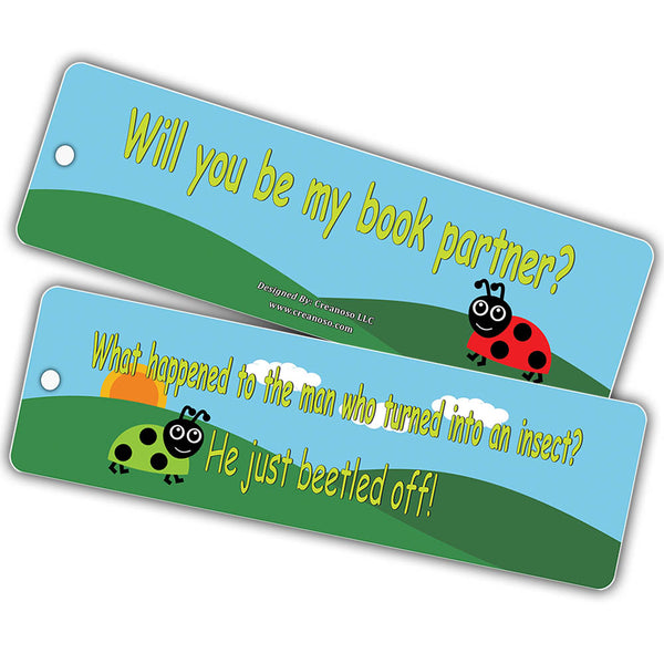 Creanoso Funny Jokes Bug Bookmarkers ÃƒÂ¢Ã¢â€šÂ¬Ã¢â‚¬Å“ Premium Quality Book Clippers for Kids, Boys, Girls