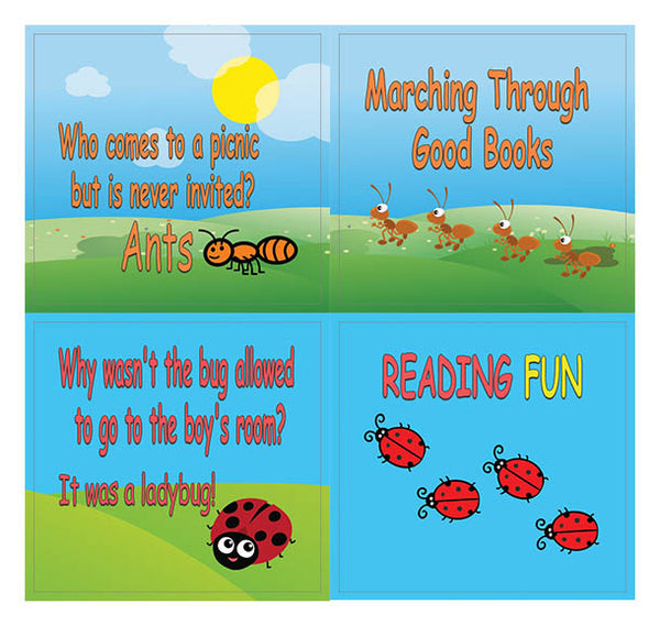 Creanoso Funny Reading Bug Stickers for Kids (10-Sheet) Ã¢â‚¬â€œ Gift Rewards Ideas for Boys, Girls