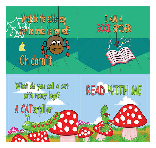 Creanoso Funny Reading Bug Stickers for Kids (10-Sheet) Ã¢â‚¬â€œ Gift Rewards Ideas for Boys, Girls