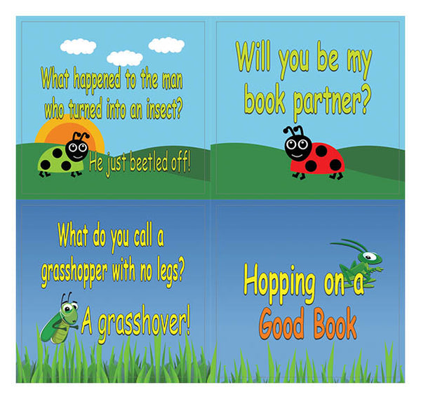 Creanoso Funny Reading Bug Stickers for Kids (10-Sheet) Ã¢â‚¬â€œ Gift Rewards Ideas for Boys, Girls