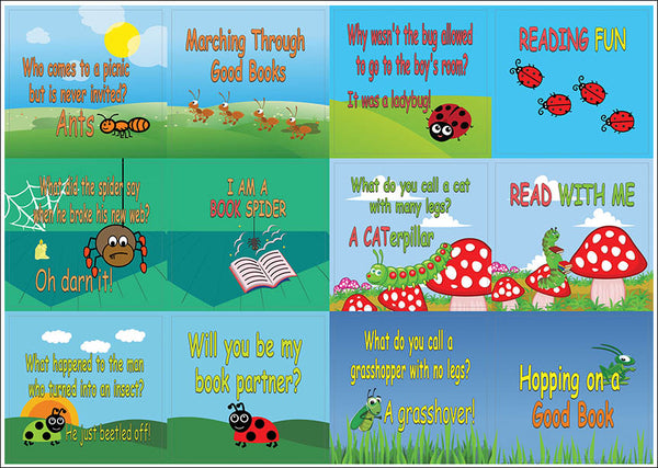 Creanoso Funny Reading Bug Stickers for Kids (10-Sheet) Ã¢â‚¬â€œ Gift Rewards Ideas for Boys, Girls