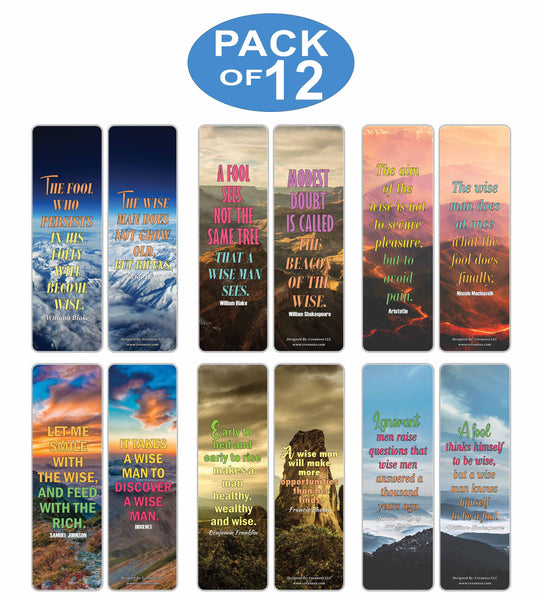 Creanoso Inspirational Wise Man Motivational Quotes Bookmarks Series 1 - Cool Book Reading Rewards Token Set for Bookworms