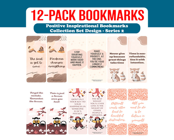 Positive Inspirational Bookmarks Series 2 (2-Sets X 6 Cards)