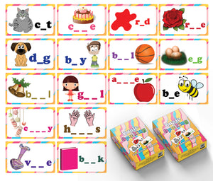Creanoso Basic Spelling Learning Cards for Boys Girls (2-Deck) â€“ Learning Day Care Classroom Nursery Home Teaching Supplementary Educational Card Pack for Parent Teachers Boys Girls