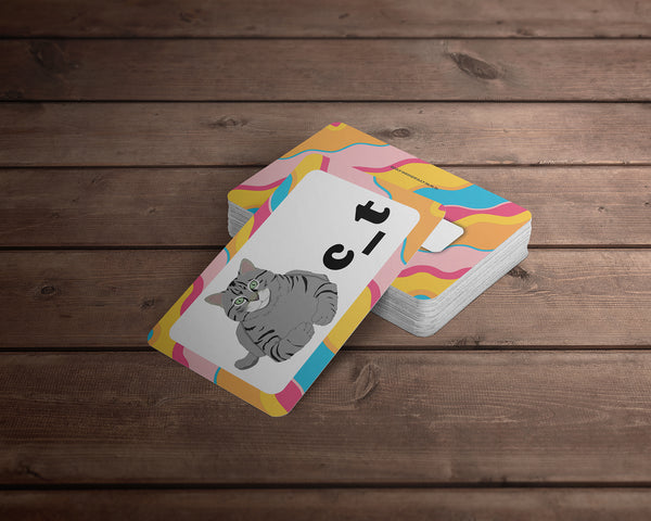 Creanoso Basic Spelling Learning Cards (1-Deck) - Stocking Stuffers Educational Flashcards for Children â€“ Perfect Parents Teachers Teaching Assistance Tool for Home Classroom Day Care Nursery