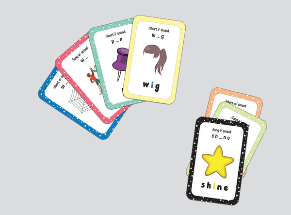 Creanoso Phonics Vowel Sounds Learning Cards (1-Deck) - Stocking Stuffers Educational Flashcards for Children â€“ Perfect Parents Teachers Teaching Assistance Tool for Home Classroom Day Care Nursery