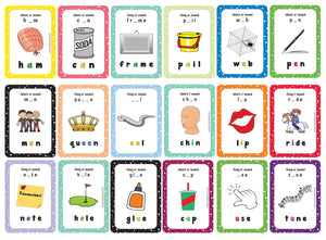 Creanoso Phonics Vowel Sounds Learning Cards (1-Deck) - Stocking Stuffers Educational Flashcards for Children â€“ Perfect Parents Teachers Teaching Assistance Tool for Home Classroom Day Care Nursery