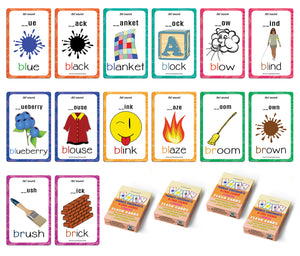 Creanoso Phonics Consonant Blends Sounds Learning Cards for Kids Bulk Set (4-Deck) - Pretty Favors Decor Decal Supply - Stocking Stuffers Gifts for Boys Girls Christmas Holidays Activities