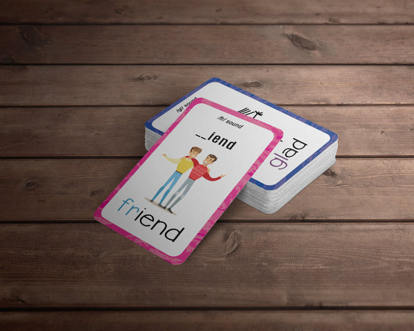 Creanoso Phonics Consonant Blends Sounds Learning Cards for Kids Bulk Set (4-Deck) - Pretty Favors Decor Decal Supply - Stocking Stuffers Gifts for Boys Girls Christmas Holidays Activities