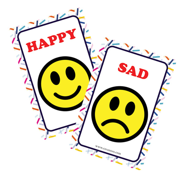 Creanoso Kinds of Emotions, Parts of the Body and Living Nonliving Things Learning Cards for Boys Girls Learning Cards for Kids Bulk Set (4-Deck) â€“ Gifts for Boys Girls Home Activities