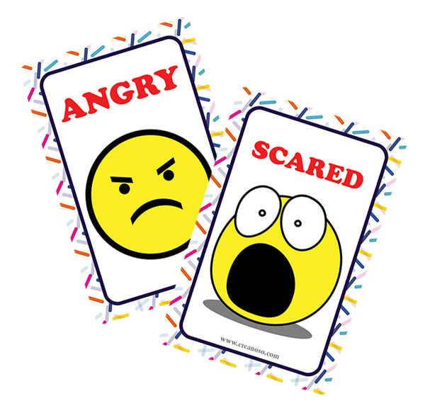 Creanoso Kinds of Emotions, Parts of the Body and Living Nonliving Things Learning Cards for Boys Girls Learning Cards for Kids Bulk Set (4-Deck) â€“ Gifts for Boys Girls Home Activities