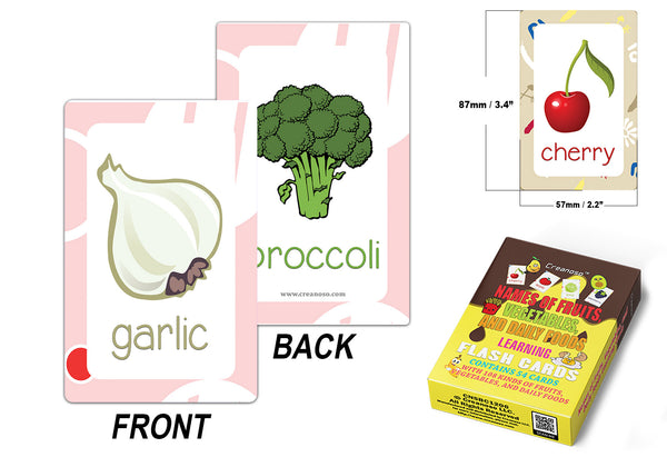 Names of Fruits, Vegetables, and Daily Foods Learning Cards (2-Deck)