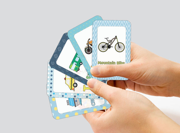Creanoso Kinds of Transportation Learning Cards (2-Deck) - Classroom Reward Incentives for Students and Children - Stocking Stuffers Party Favors & Giveaways for Teens & Adults