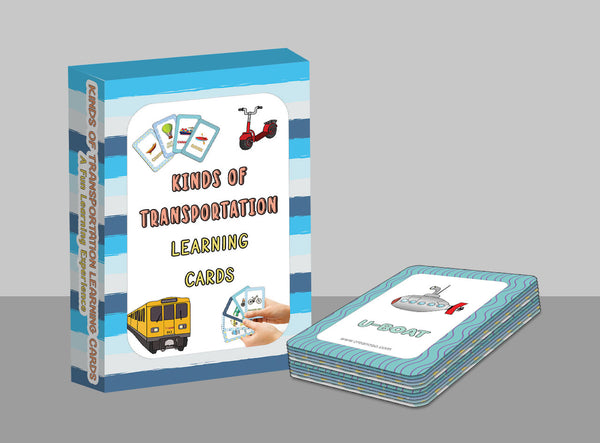 Creanoso Kinds of Transportation Learning Cards (2-Deck) - Classroom Reward Incentives for Students and Children - Stocking Stuffers Party Favors & Giveaways for Teens & Adults