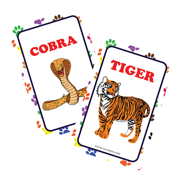 Creanoso Zoo, Sea, Farm and Pet Animals, Kinds of Insects Learning Cards for Boys Girls (2-Deck) â€“ Learning Day Care Classroom Nursery Home Teaching Supplementary Educational Card Pack