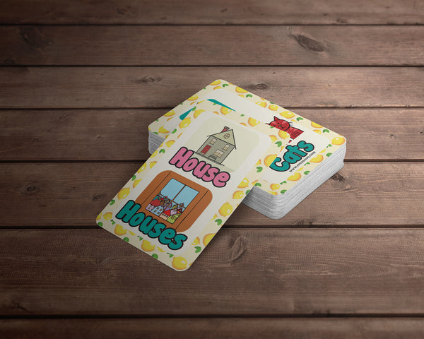 Creanoso Singular and Plural Learning Cards for Boys Girls (2-Deck) â€“ Learning Day Care Classroom Nursery Home Teaching Supplementary Educational Card Pack for Parent Teachers Boys Girls