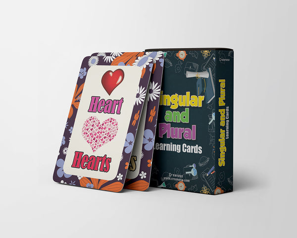 Creanoso Singular and Plural Learning Cards (4-Deck) â€“ Great Bulk Buy Value Savers Teaching Assistant Tool - Stocking Stuffers Gifts for Boys Girls Home Acti