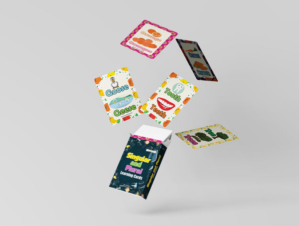 Creanoso Singular and Plural Learning Cards for Boys Girls (2-Deck) â€“ Learning Day Care Classroom Nursery Home Teaching Supplementary Educational Card Pack for Parent Teachers Boys Girls