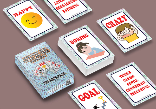 Creanoso Commonly Used Words and Their Synonyms Learning Cards for Boys Girls (2-Deck) â€“ Learning Day Care Classroom Nursery Home Teaching Supplementary Educational Card Pack
