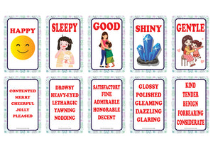 Creanoso Commonly Used Words and Their Synonyms Learning Cards for Boys Girls (2-Deck) â€“ Learning Day Care Classroom Nursery Home Teaching Supplementary Educational Card Pack