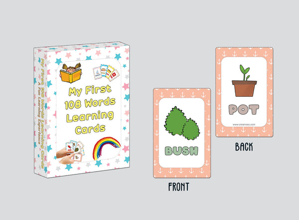 Creanoso My First 108 Words Learning Cards (4-Deck) - Premium Quality Gift Ideas for Children, Teens, & Adults for All Occasions - Stocking Stuffers Party Favor & Giveaways