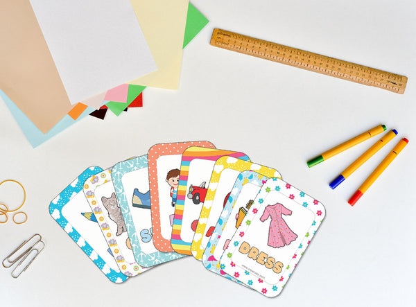 Creanoso My First 108 Words Learning Cards (4-Deck) - Premium Quality Gift Ideas for Children, Teens, & Adults for All Occasions - Stocking Stuffers Party Favor & Giveaways