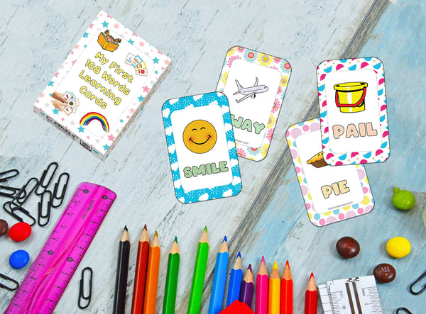 Creanoso My First 108 Words Learning Cards (4-Deck) - Premium Quality Gift Ideas for Children, Teens, & Adults for All Occasions - Stocking Stuffers Party Favor & Giveaways