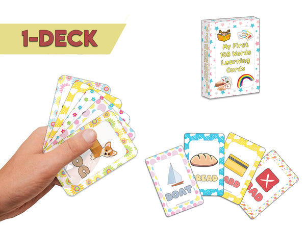 Creanoso My First 108 Words Learning Cards (1-Deck) - Stocking Stuffers Premium Quality Gift Ideas for Children, Teens, & Adults - Giveaways & Party Favors