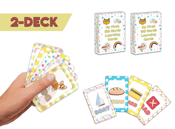 Creanoso My First 108 Words Learning Cards (2-Deck) - Classroom Reward Incentives for Students and Children - Stocking Stuffers Party Favors & Giveaways for Teens & Adults
