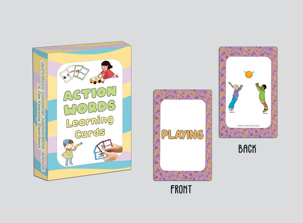 Creanoso Action Words Learning Cards (4-Deck) - Premium Quality Gift Ideas for Children, Teens, & Adults for All Occasions - Stocking Stuffers Party Favor & Giveaways
