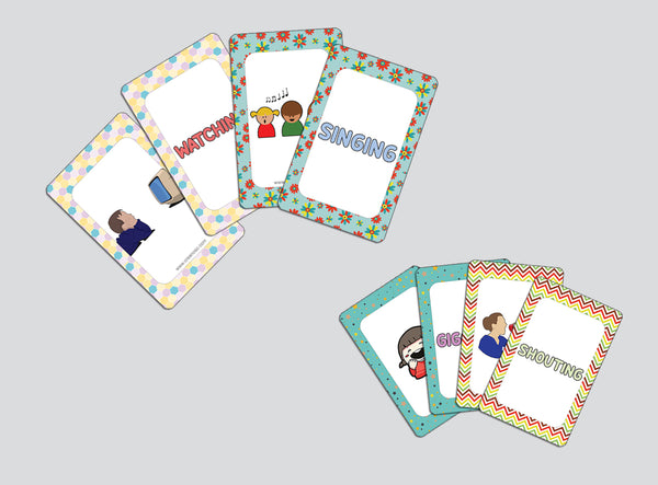 Creanoso Action Words Learning Cards (4-Deck) - Premium Quality Gift Ideas for Children, Teens, & Adults for All Occasions - Stocking Stuffers Party Favor & Giveaways