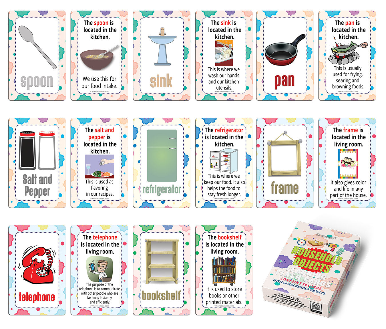 Household Objects Learning Cards (1-Deck)