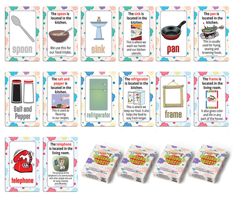 Household Objects Learning Cards (4-Deck)