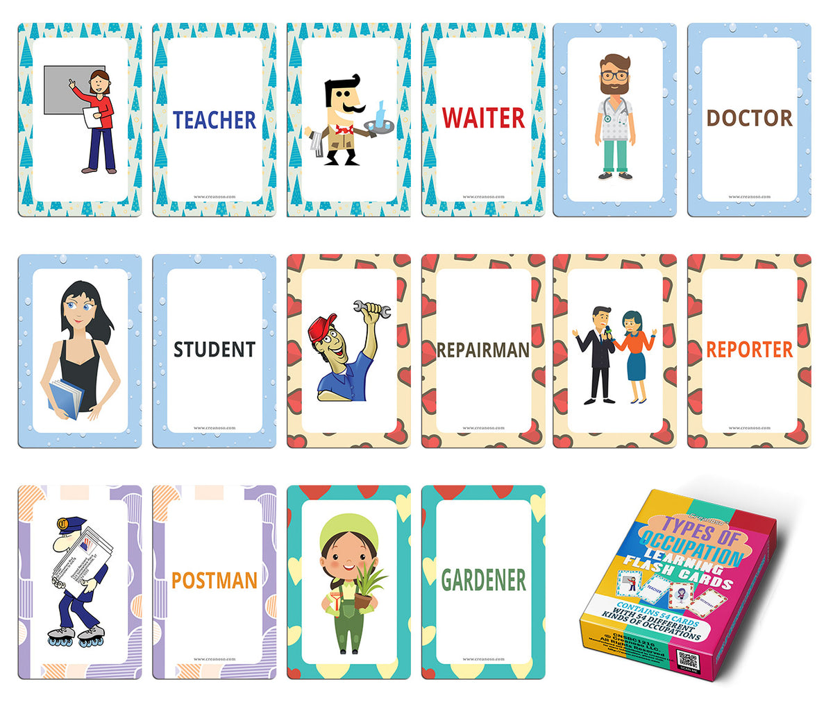 Types of Occupations Learning Cards (1-Deck) – Creanoso