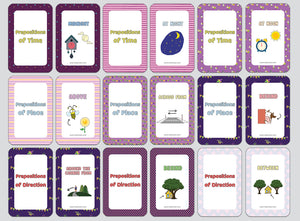 Prepositions of Time, Place and Direction Learning Cards (4-Deck)