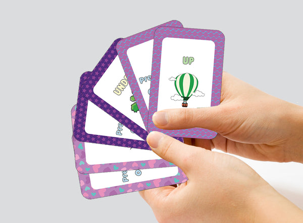 Prepositions of Time, Place and Direction Learning Cards (4-Deck)