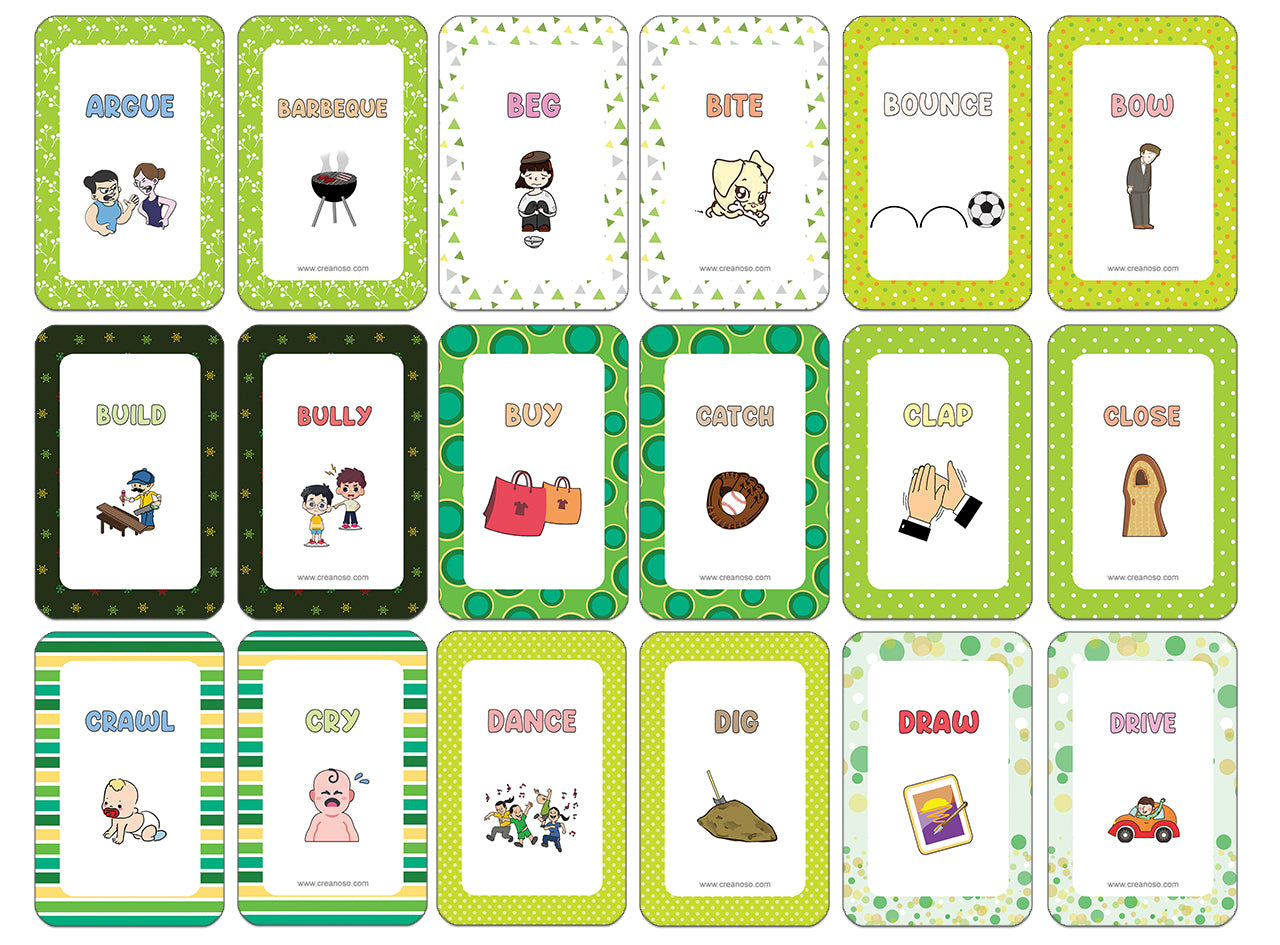 Action and Movements Learning Cards (2-Deck X 54 Cards)