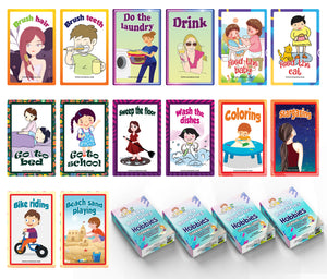 Daily Routines and Hobbies Learning Cards (4-Deck)