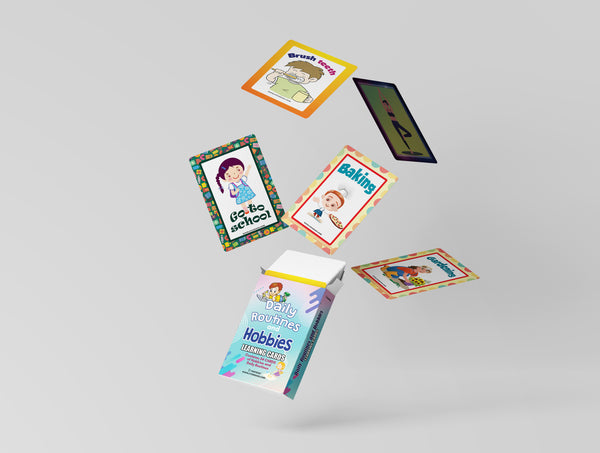 Daily Routines and Hobbies Learning Cards (4-Deck)
