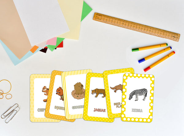 Reptiles, Amphibians and Mammals Learning Cards (1-Deck X 54 Cards)